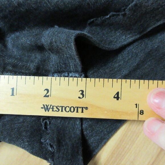 MADEWELL High Rise‎ Denim Shorts Sz 25 (27) Frayed Cuffed Hem Washed Black Jeans - Picture 11 of 11